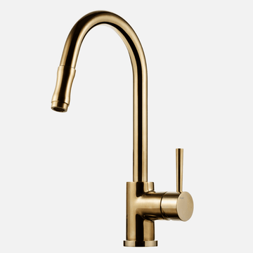 Tapwell Tapwell EVO185 et-grebs køkkenarmatur m/udtræk - honey gold