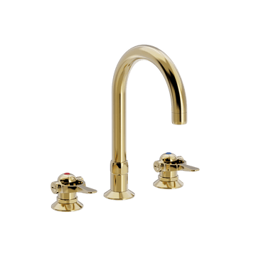 Toni Copenhagen Håndvaskarmatur Toni Copenhagen 3-huls håndvaskbatteri med Ø150mm tud - messing