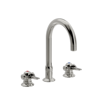 Toni Copenhagen Håndvaskarmatur Toni Copenhagen 3-huls håndvaskbatteri med Ø150mm tud - nikkel