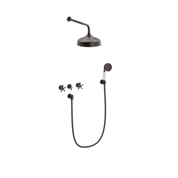 Toni Copenhagen Bruser til indbygning Toni Copenhagen Christiansborg brusearmatur til indbygning med hovedbrus Ø220 - bruneret messing
