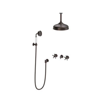 Toni Copenhagen Bruser til indbygning Toni Copenhagen Christiansborg brusearmatur til indbygning med hovedbrus Ø220 - bruneret messing