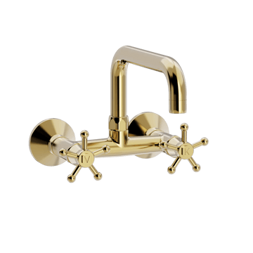 Toni Copenhagen Håndvaskarmatur Toni Copenhagen Christiansborg vægarmatur m. svingtud L200mm - messing