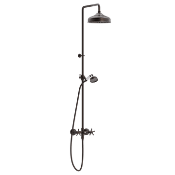 Toni Copenhagen Brusearmatur Toni Copenhagen Christiansborg væghængt brusearmatur med hovedbrus Ø220 - bruneret messing