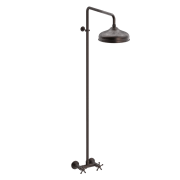 Toni Copenhagen Brusearmatur Toni Copenhagen Christiansborg væghængt brusearmatur med hovedbrus Ø220 - bruneret messing