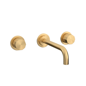 Toni Copenhagen Håndvaskarmatur til indbygning Toni Copenhagen Déca 2-grebs indbygningsarmatur m. 200mm-tud - børstet messing