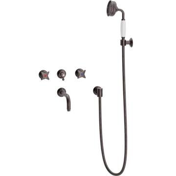 Toni Copenhagen Brusearmatur Toni Copenhagen Krydsgreb brusearmatur til indbygning - bruneret messing