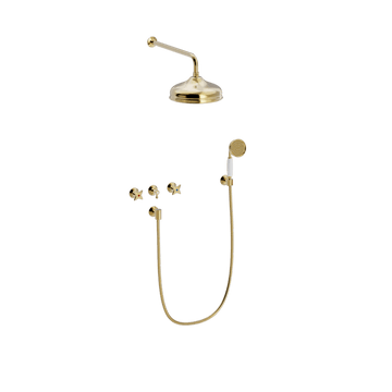 Toni Copenhagen Bruser til indbygning Toni Copenhagen Krydsgreb brusearmatur til indbygning med hovedbrus Ø220 - messing