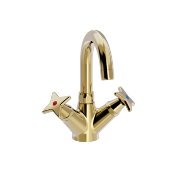 Toni Copenhagen Håndvaskarmatur Toni Copenhagen Krydsgreb håndvaskarmatur - messing