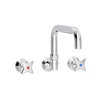 Toni Copenhagen Håndvaskarmatur Toni Copenhagen Krydsgreb Indbygningsbatteri til køkkenvask med L200mm tud - krom