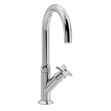 Toni Copenhagen Håndvaskarmatur Toni Copenhagen Krydsgreb standventil m. Ø150 tud - krom