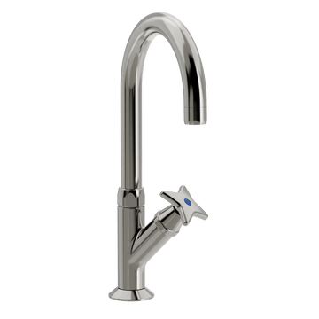 Toni Copenhagen Håndvaskarmatur Toni Copenhagen Krydsgreb standventil m. Ø150 tud - nikkel