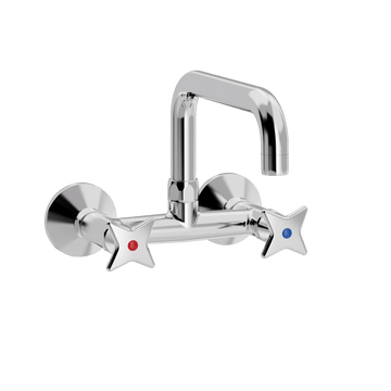 Toni Copenhagen Håndvaskarmatur Toni Copenhagen Krydsgreb vægarmatur m. svingtud L200mm - krom