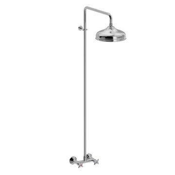 Toni Copenhagen Brusearmatur Toni Copenhagen Krydsgreb væghængt brusearmatur med hovedbrus Ø220 - krom