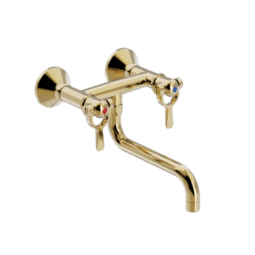 Toni Copenhagen Håndvaskarmatur Toni Copenhagen SP vægarmatur m. svingtud S200 mm - messing