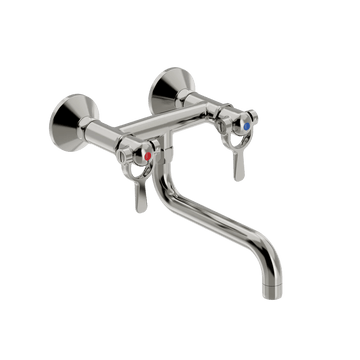 Toni Copenhagen Håndvaskarmatur Toni Copenhagen SP vægarmatur m. svingtud S200 mm - nikkel