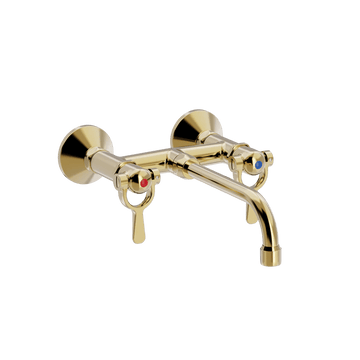 Toni Copenhagen Håndvaskarmatur Toni Copenhagen SP vægarmatur m. V200 mm fast tud - messing