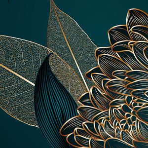 Vipanel Dekorationspanel Vipanel dekorationsvægpanel - Golden Flowers Velvet