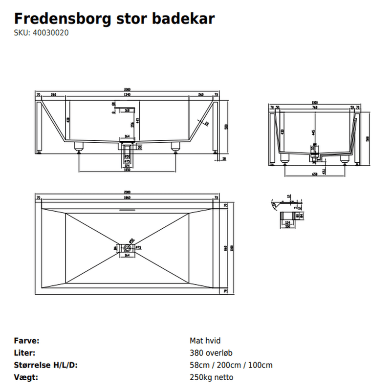 Copenhagen Bath Badekar Copenhagen Bath Fredensborg 200 badekar