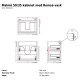 Copenhagen Bath Badeværelsesmøbler Copenhagen Bath Malmö 50/35 kabinet med Romsø vask