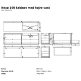 Copenhagen Bath Badeværelsesmøbler Copenhagen Bath Nexø 160 kabinet med højre vask - mat hvid