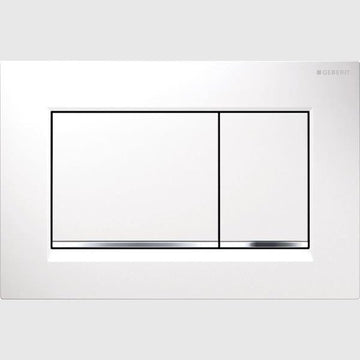Geberit Trykplade Sigma 30 betjeningsplade, hvid/krom