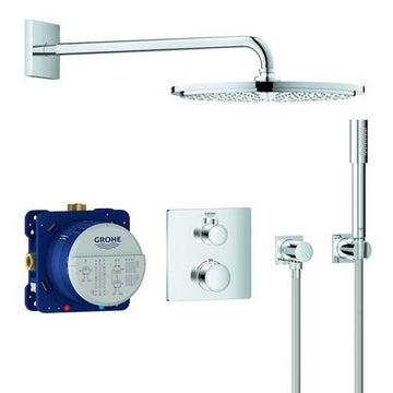 Grohe Bruser Grohe Grohtherm sampak firkantet til bruser med Rainshower Cosmopolitan 310 - krom