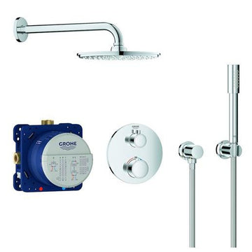 Grohe Bruser Grohe Grohtherm sampak rund til bruser med Rainshower Cosmopolitan 210 - krom