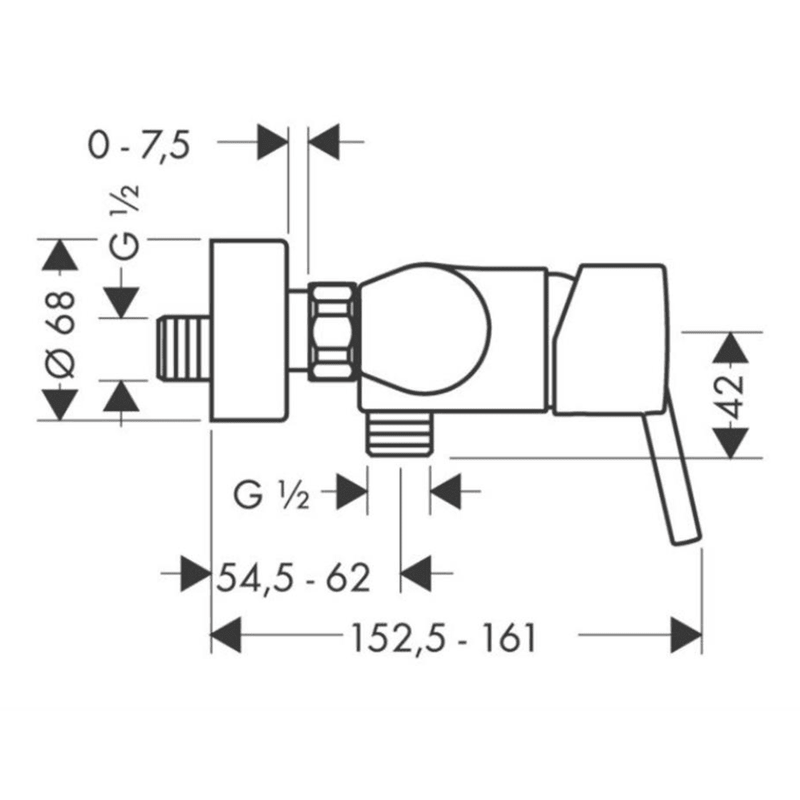 Hansgrohe Brusebatteri Hansgrohe Talis S termostatarmatur - krom