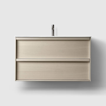 HAVEN Badeværelsesmøbler HAVEN H2/100 badeværelsesmøbel, porcelænshåndvask - Light Ash Wood