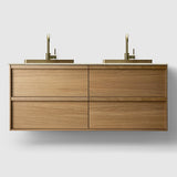 HAVEN Badeværelsesmøbler HAVEN H2/140 badeværelsesmøbel, Norrvange beige bordplade og håndvask - Oak Wood