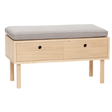 Hübsch Hübsch Hide Bench Grey/Natural - 85x40xh42cm