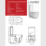 Lavabo Toilet Lavabo Glomp gulvstående toilet - back-to-wall - rimless - hvid