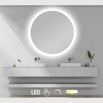 Nordic bad Spejle Sandra-2 med front-og baggrundsbelysning, farveskift fra 3000 til 6000k, touch switch mm.