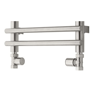 TVS Håndklædetørrer TVS 110 ligeløbende ventilsæt manuel, vendbar - børstet rustfri stål