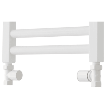 TVS Håndklædetørrer TVS 110 ligeløbende ventilsæt manuel, vendbar - hvid