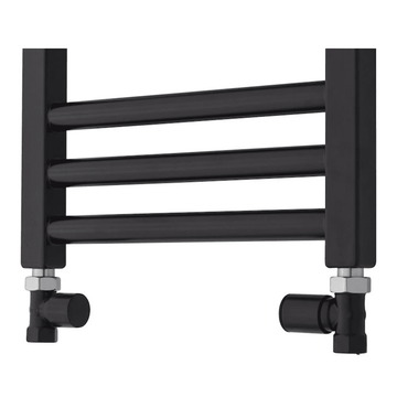 TVS Håndklædetørrer TVS 110 ligeløbende ventilsæt manuel, vendbar - mat sort