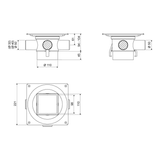 Unidrain Tilbehør til badeværelse Unidrain kvadratisk afløb til flise 10x10cm, nem tilslutning til kloakrør - HighLine Custom Sampak 2