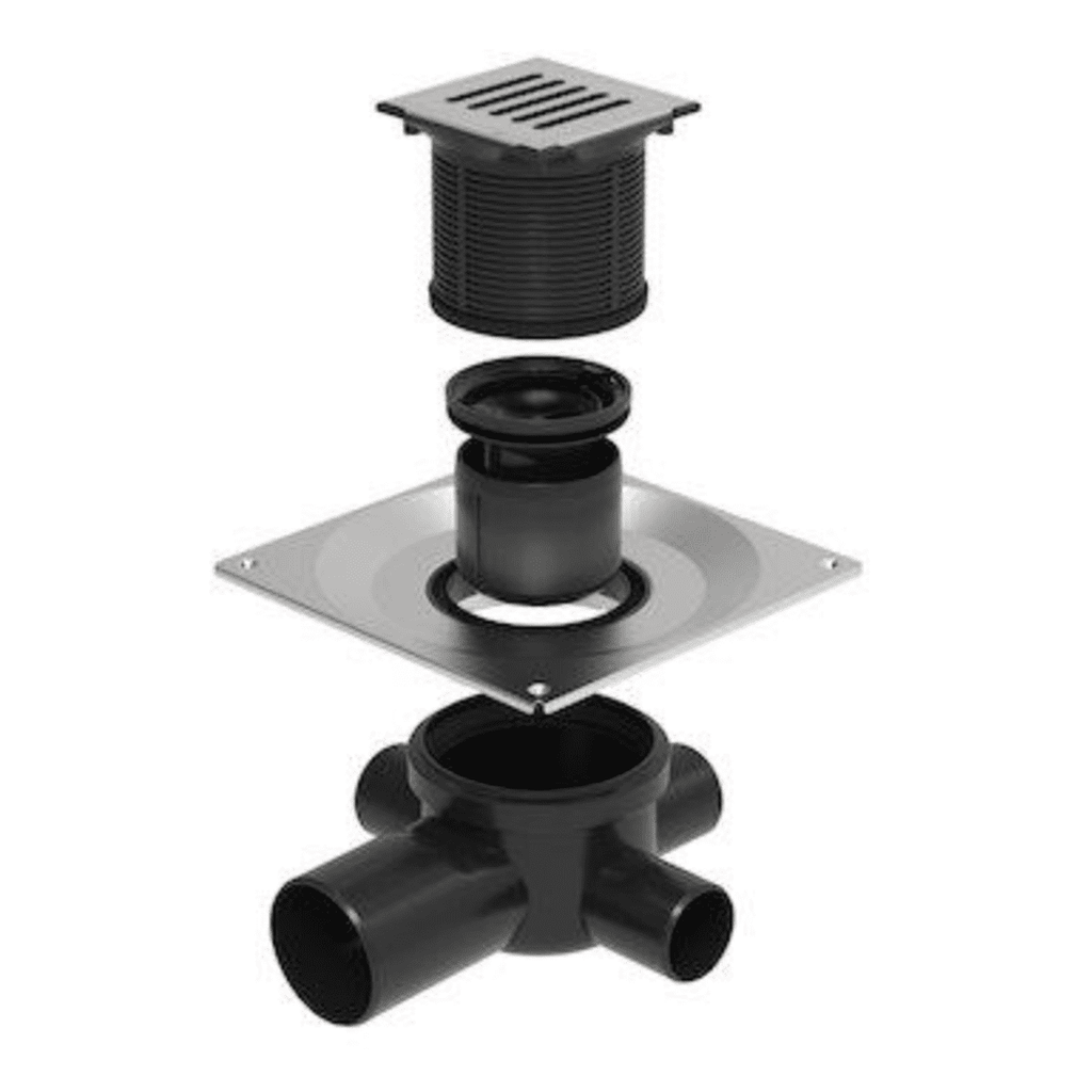 Unidrain kvadratisk afløb til rist 10x10cm - ClassicLine Column Sampak ...