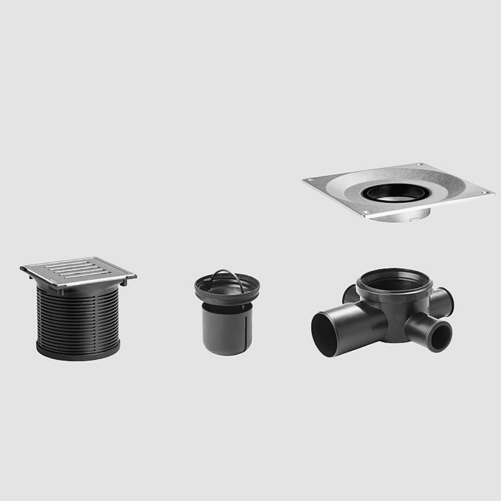 Unidrain kvadratisk afløb til rist 10x10cm - ClassicLine Column Sampak ...
